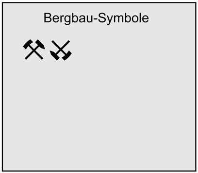 Bergbau-Symbole in der Symboldatenbank